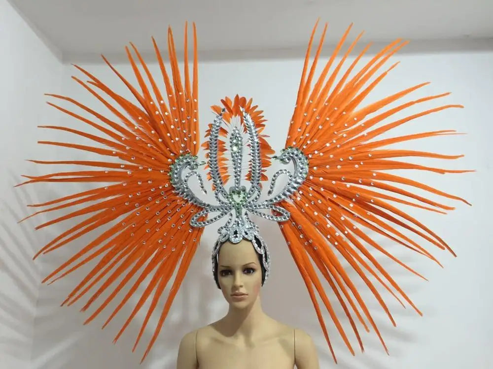 The Stardust Tropicana Samba Crown – Feather & Rhinestone Stage Headdress