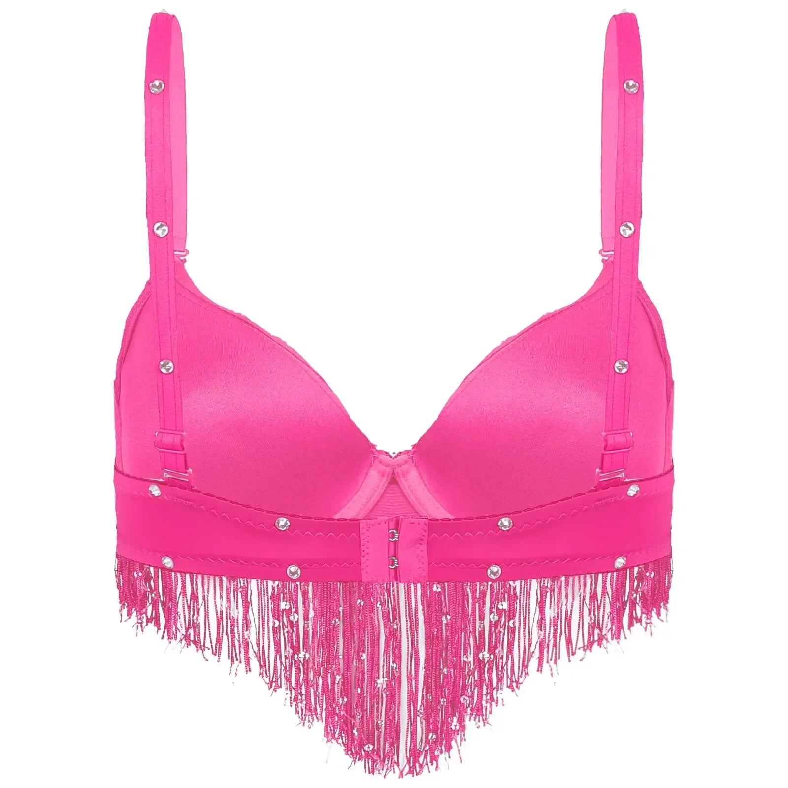 The Stardust Oasis Sirena – Sequined Tassel & Rhinestone Push-Up Belly Dance Bra Top