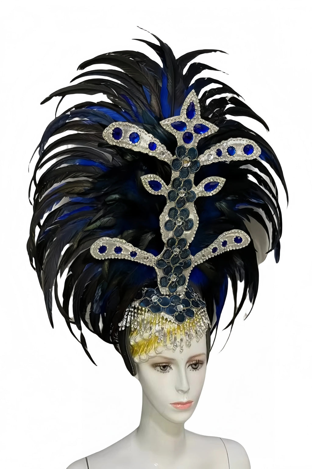 Feather headdress samba costume carnival halloween party bar performance hat makeup dance wings parade