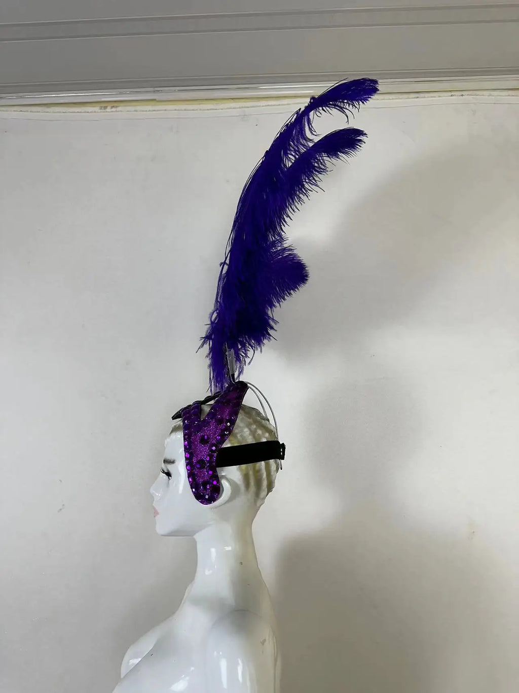 The Stardust Azure Sovereign – Royal Blue Feather Samba Carnival Headdress
