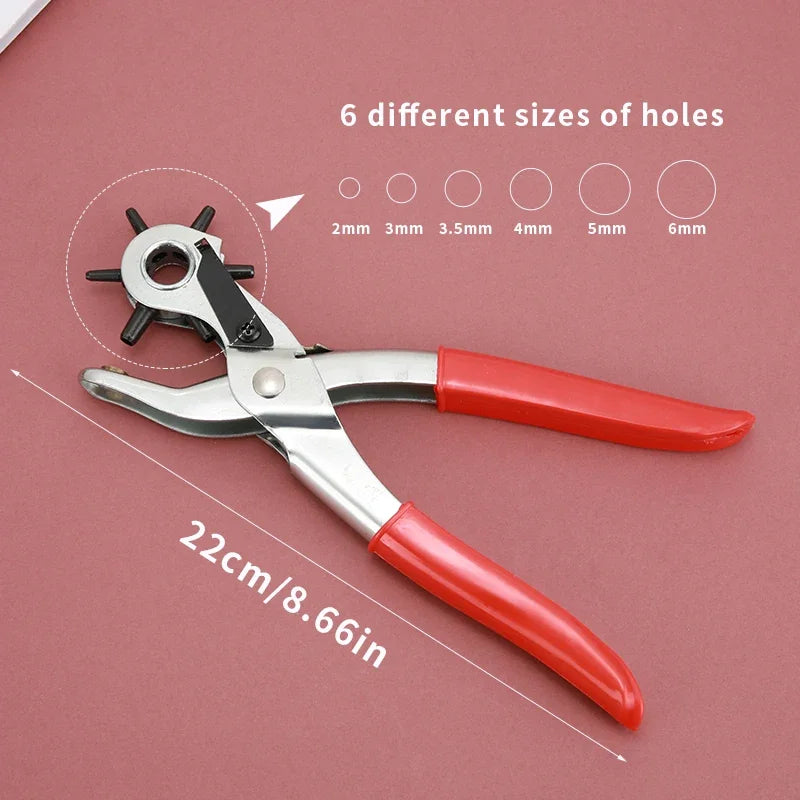 Heavy-Duty 9" Revolving Leather Belt Hole Puncher