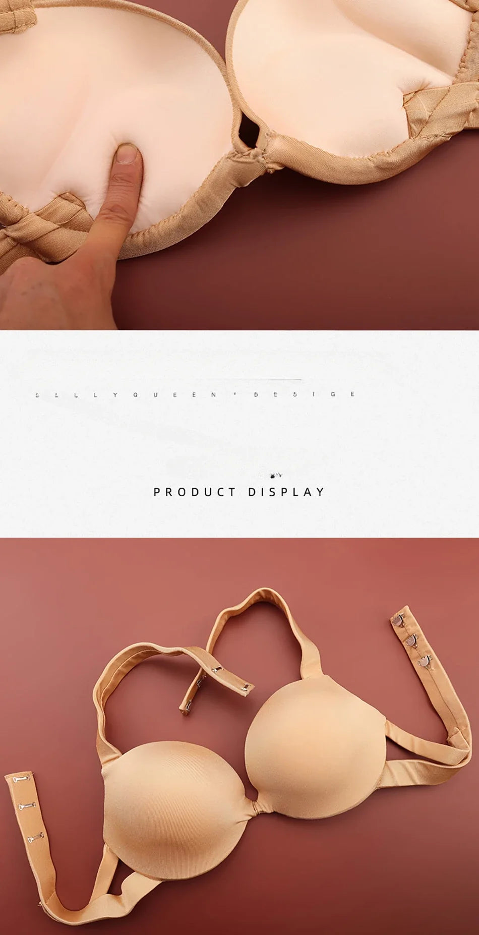 Handmade Steel Ring Gathered Nude Performance Bra Cup