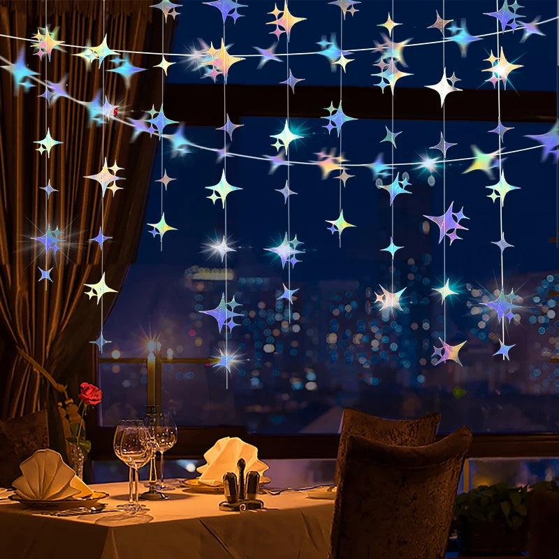 3 m Metallic Star Paper Garland