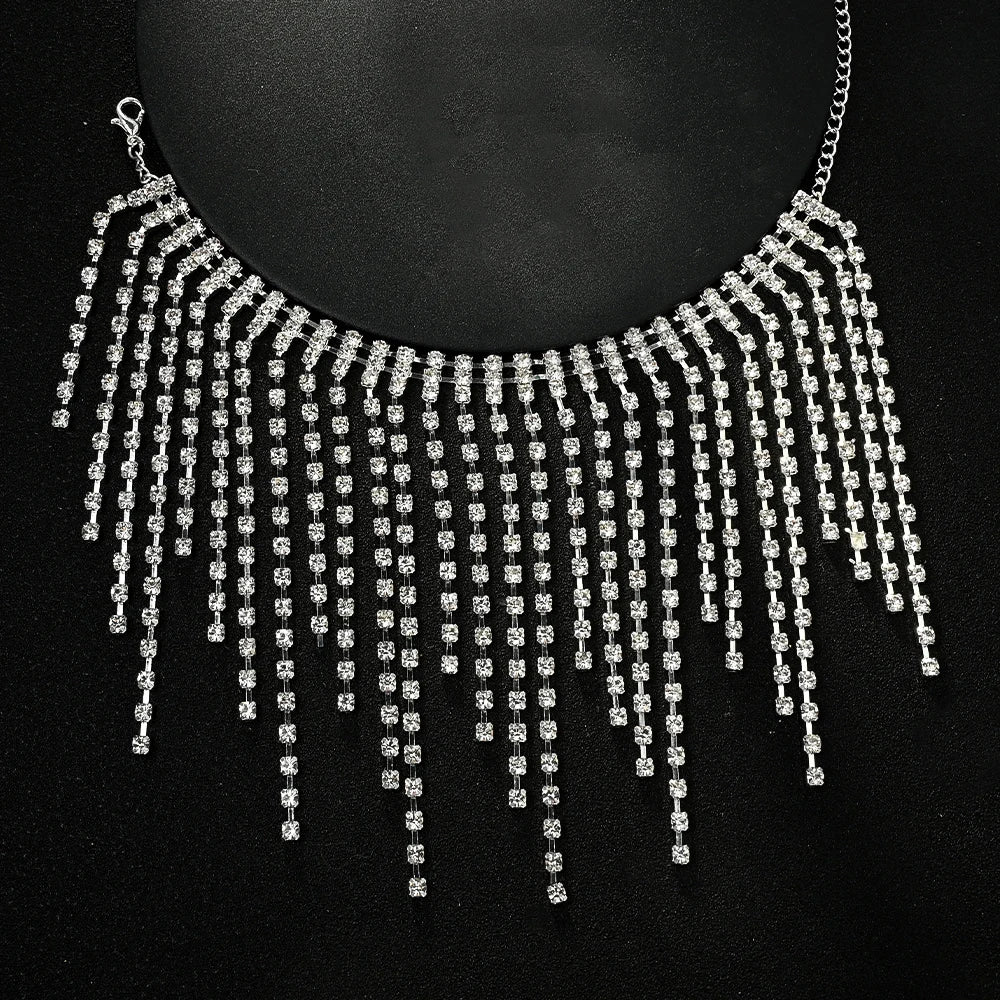 Rhinestone Fringe Tassel Ankle Chains