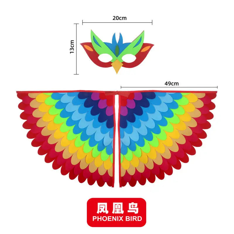 Kids Bird Cosplay Costume Wings Cape with Mask – Animal Outfit