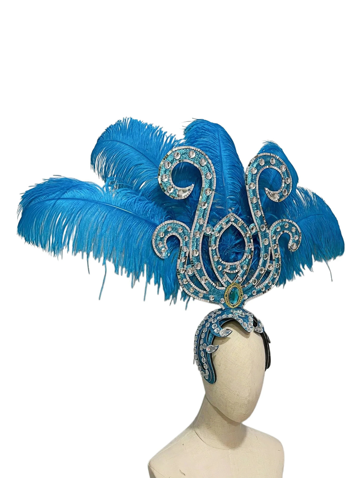 The Stardust Dionysia – Elegant Feathered Samba Carnival & Masquerade Headdress