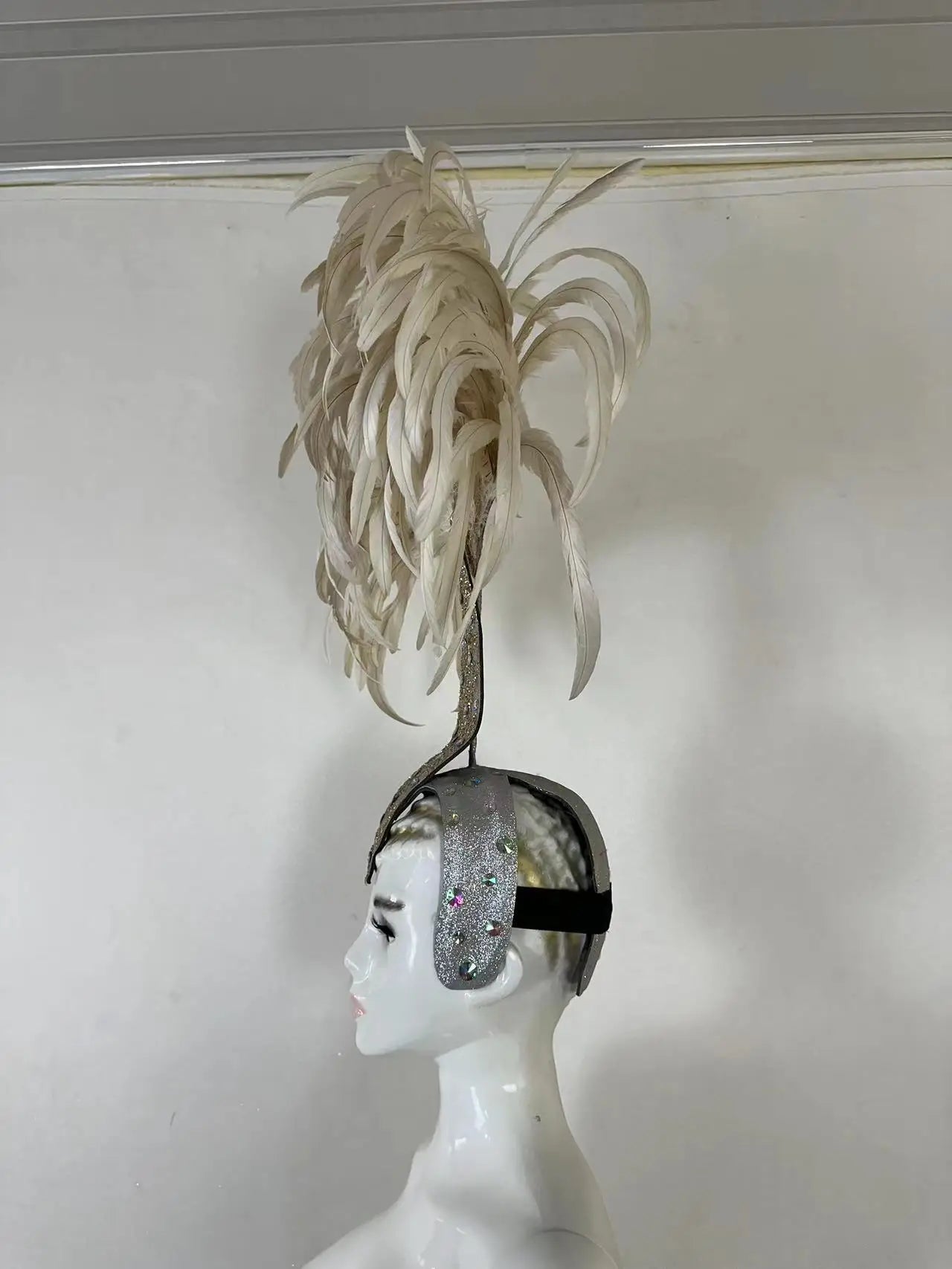 The Stardust Dionysia – Off-White Feather Carnival & Masque Ball Headdress