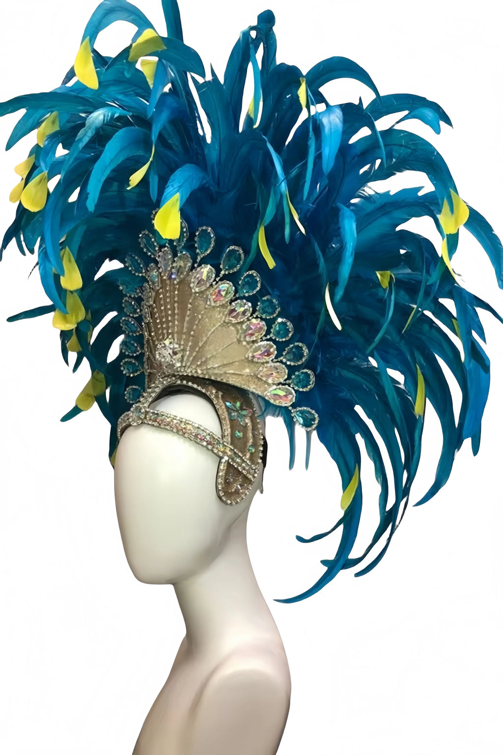 Feather headdress samba costume carnival halloween party bar performance hat makeup dance wings parade