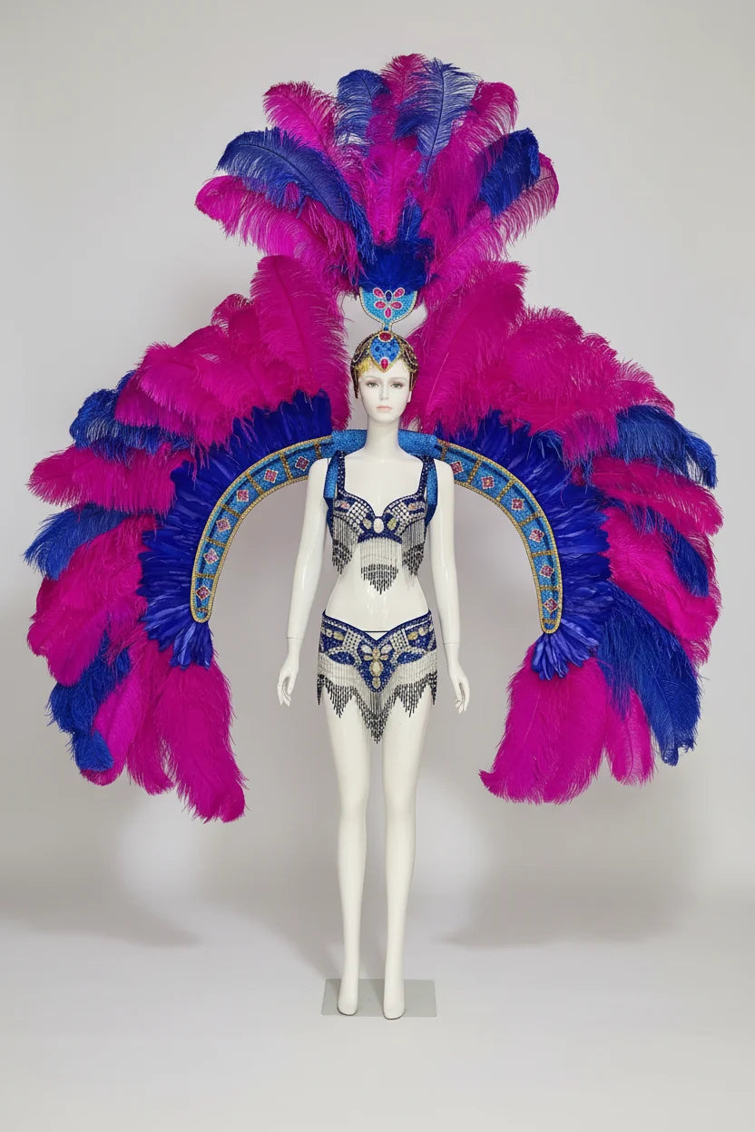 Feathered Carnival Headdress and Wing Performance Set