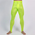 Men's Oil Glossy Sheer High-Stretch Pencil Pants Satin Smooth Leggings