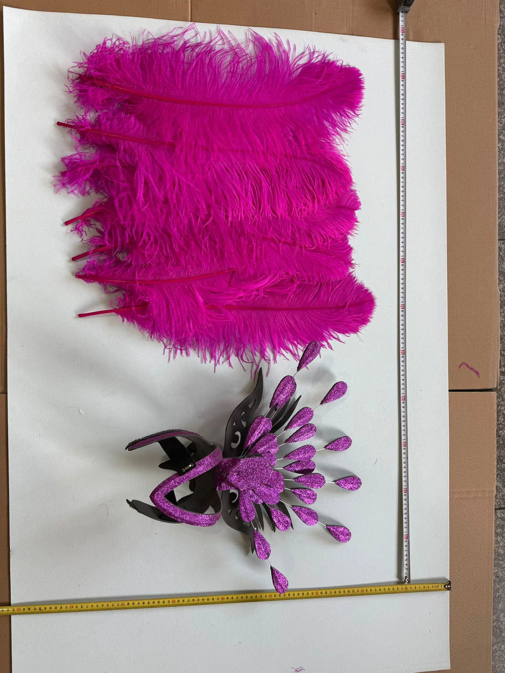 The Stardust Dionysia – Rose Red Feather Carnival & Masque Ball Headdress