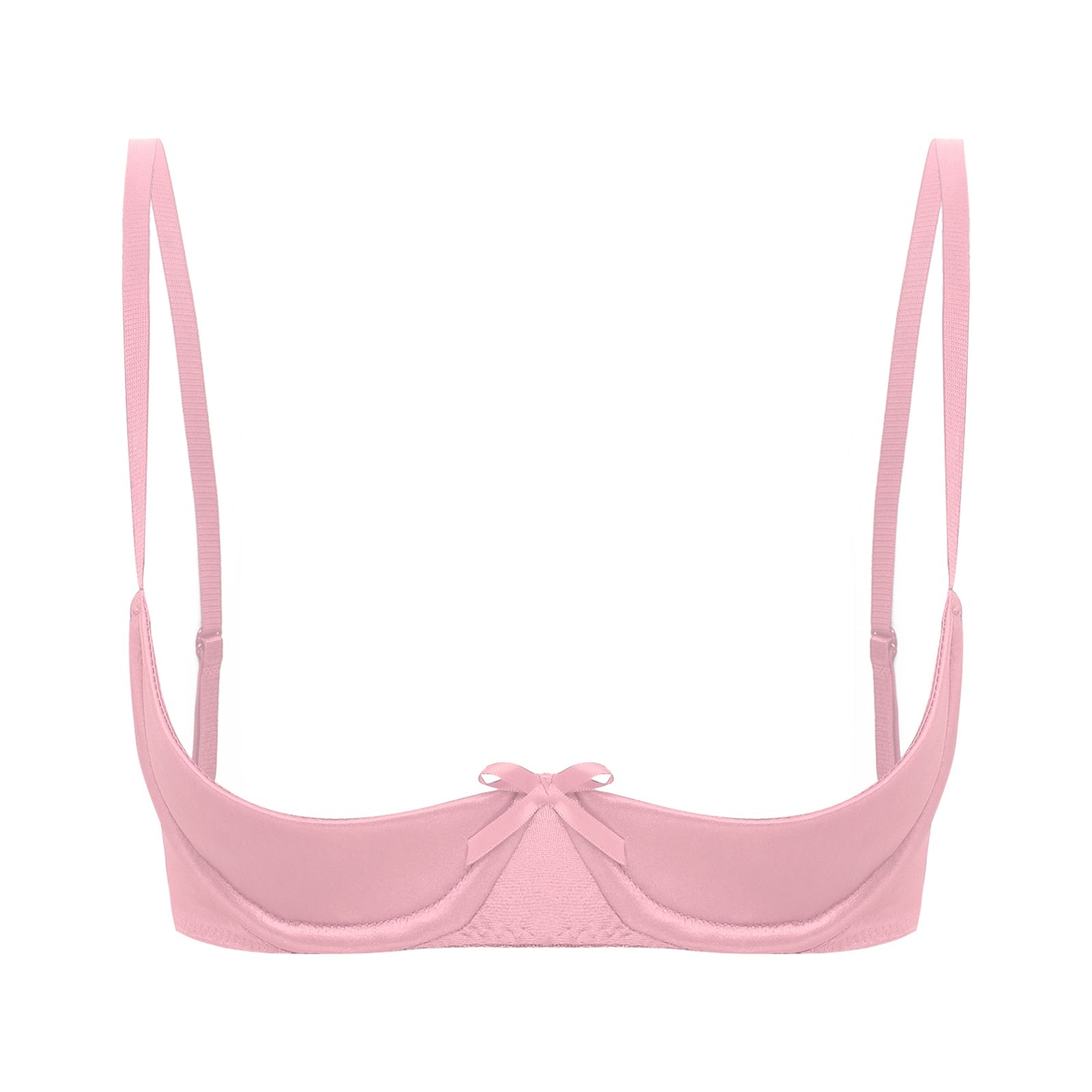 Satin Underwire Half-Cup Push-Up Bra