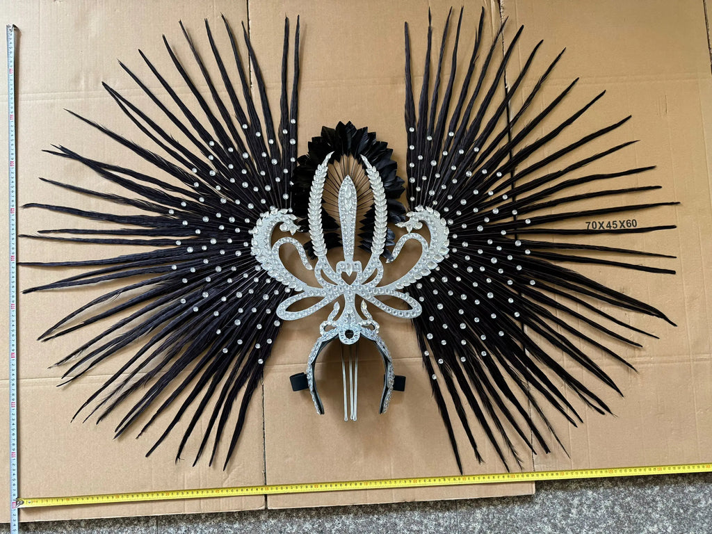 The Stardust Tropicana Samba Crown – Feather & Rhinestone Stage Headdress