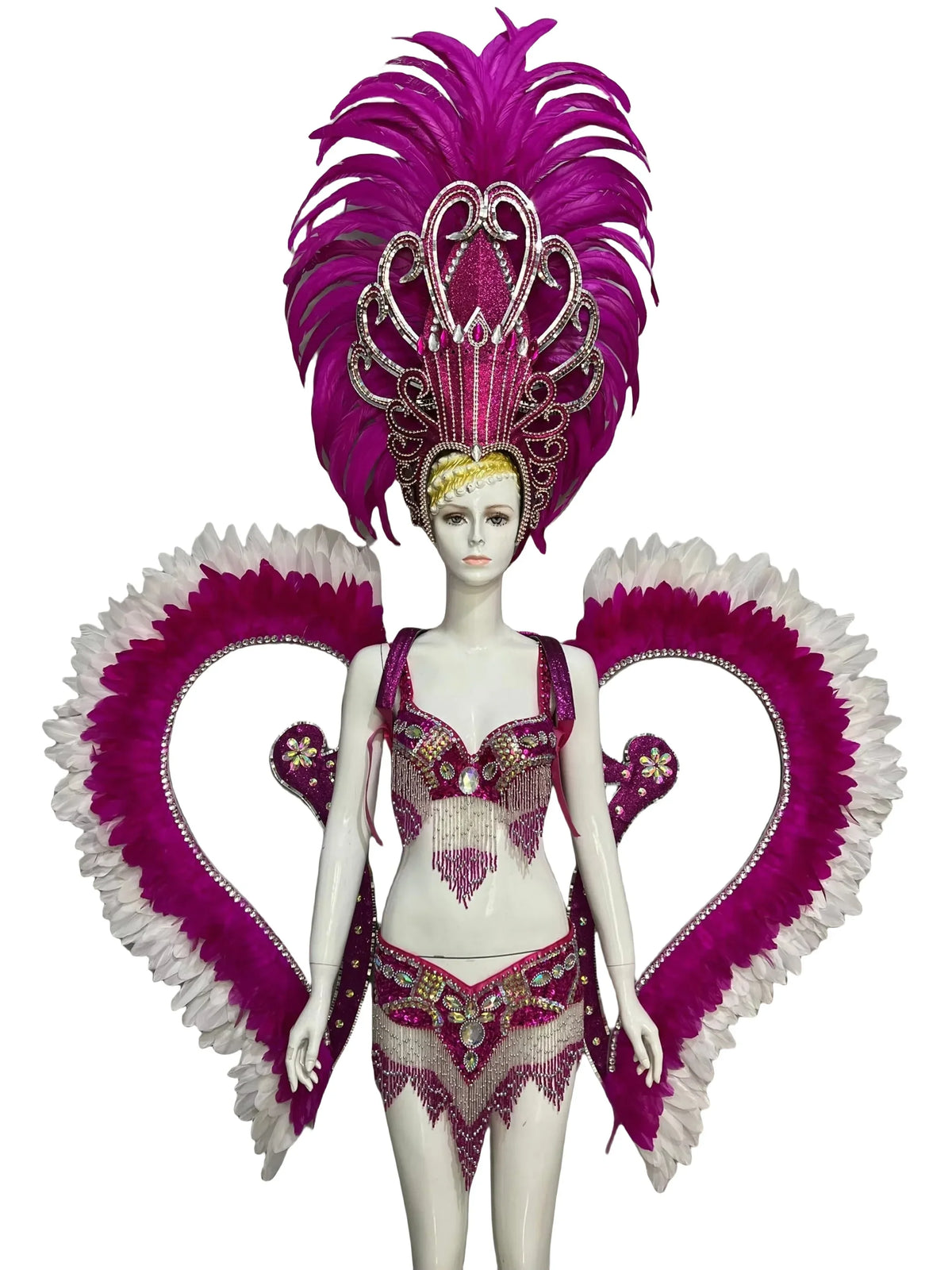 Jewel-Toned Feathered Wings and Headdress Set