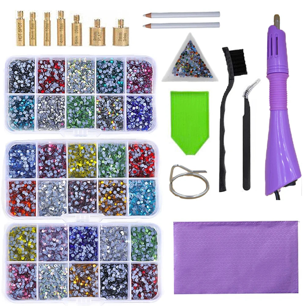 Fast-Heated Hotfix Rhinestone Applicator Wand Tool Kit