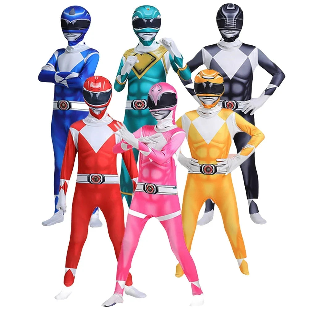 Power Samurai Sentai Rangers Costume – Superhero Cosplay Jumpsuit