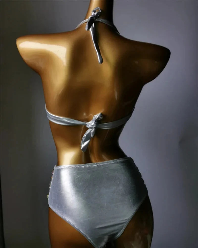 The Venus Horizon Rhinestone Bikini – Premium Crystal Triangle Showgirl Set