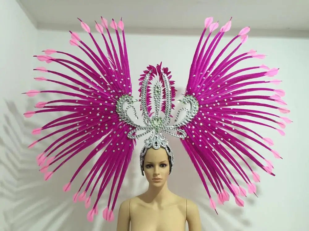 The Stardust Tropicana Samba Crown – Feather & Rhinestone Stage Headdress