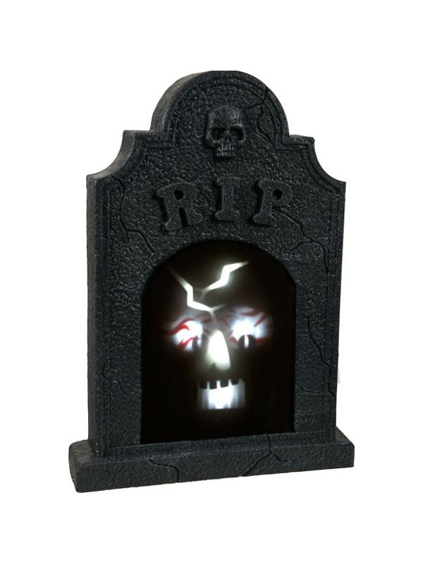 Sound Activated Illuminated Skull Tombstone