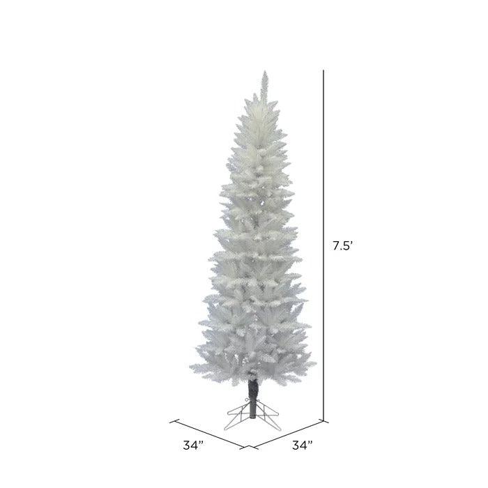 7.5 ft Sparkle White Spruce Pencil Unlit Christmas Tree