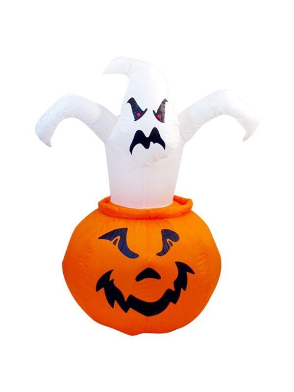Airblown Pumpkin with Pop Out Ghost