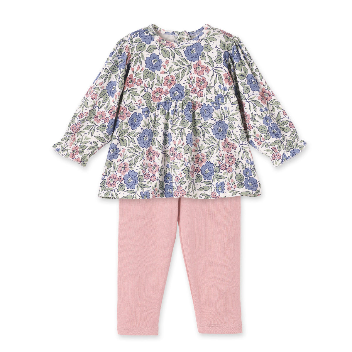 Vintage Floral Baby Girl Outfit - Bamboo & Cotton