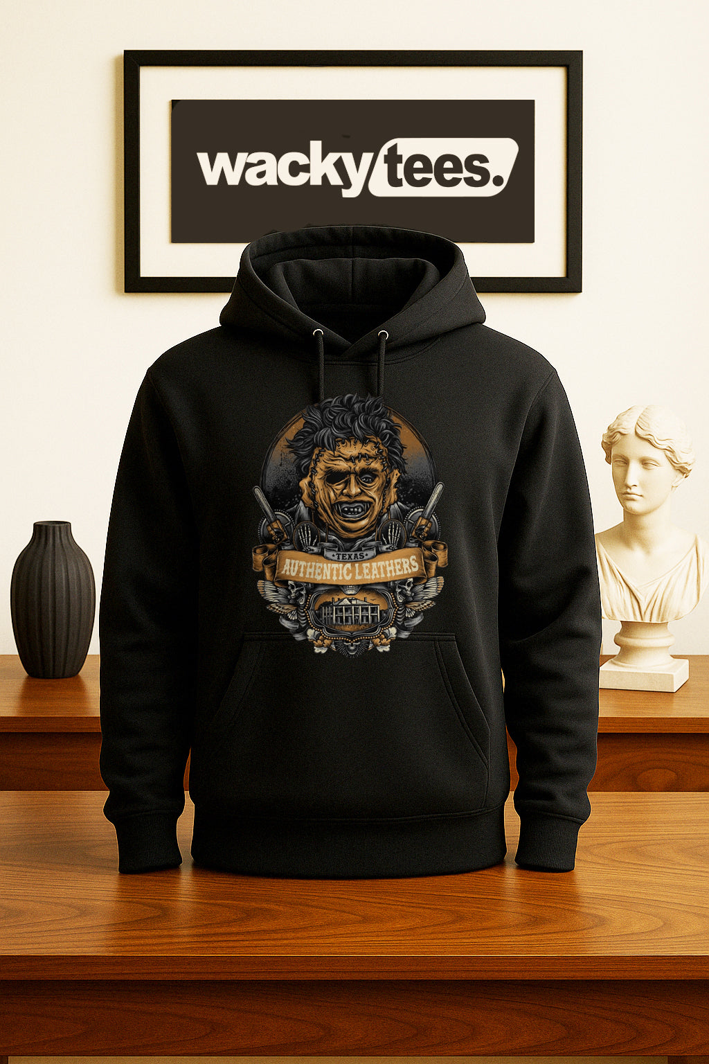 Texas Authentic Leathers Leatherface Horror Terror Halloween Graphic Tee Shirt