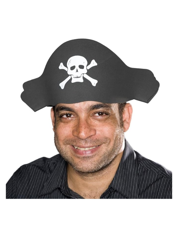 Black Foam Pirate Hat