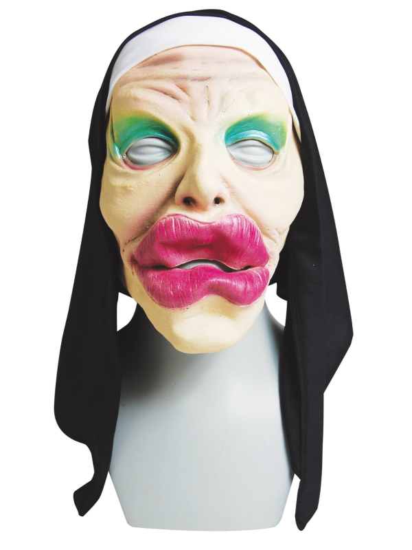 Funny Nun Halloween Costume Mask