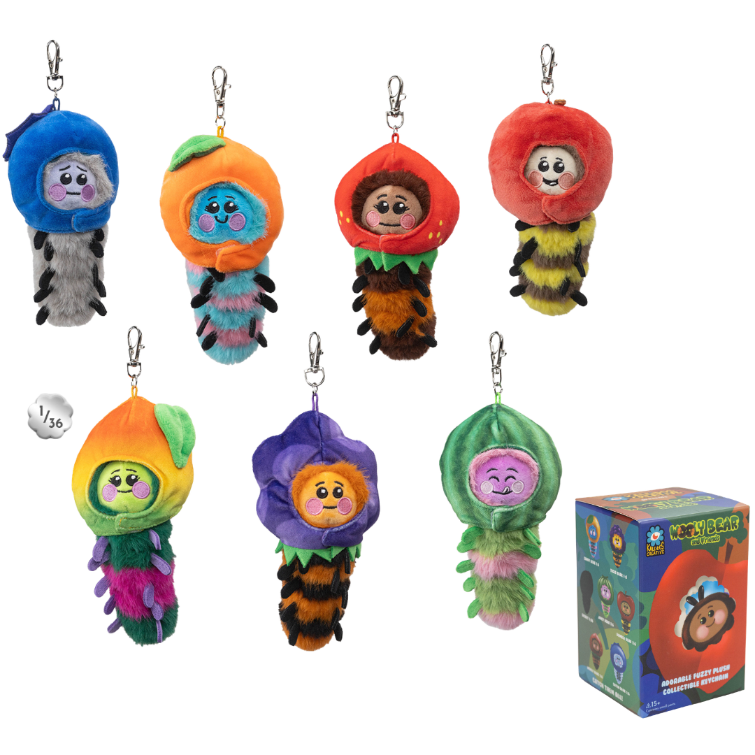 Kaleidos Creative: Wooly Bear and Friends Plush Keychain Blind Box