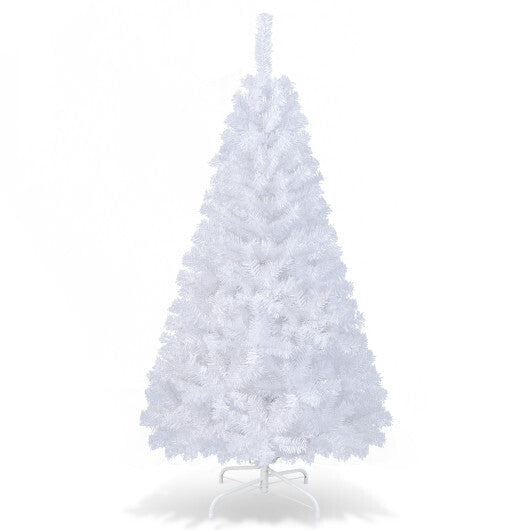 Costway 5Ft Artificial PVC Christmas Tree W/Stand Holiday Season Indoor Outdoor White