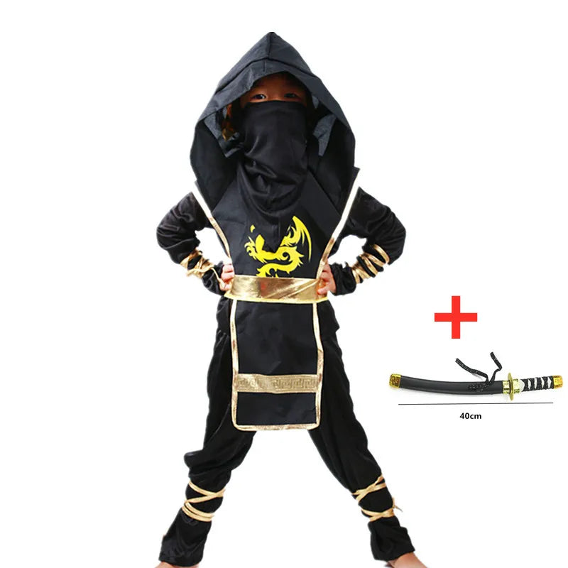 Boys Ninja Deluxe Costume with Kung Fu Toy Accessories