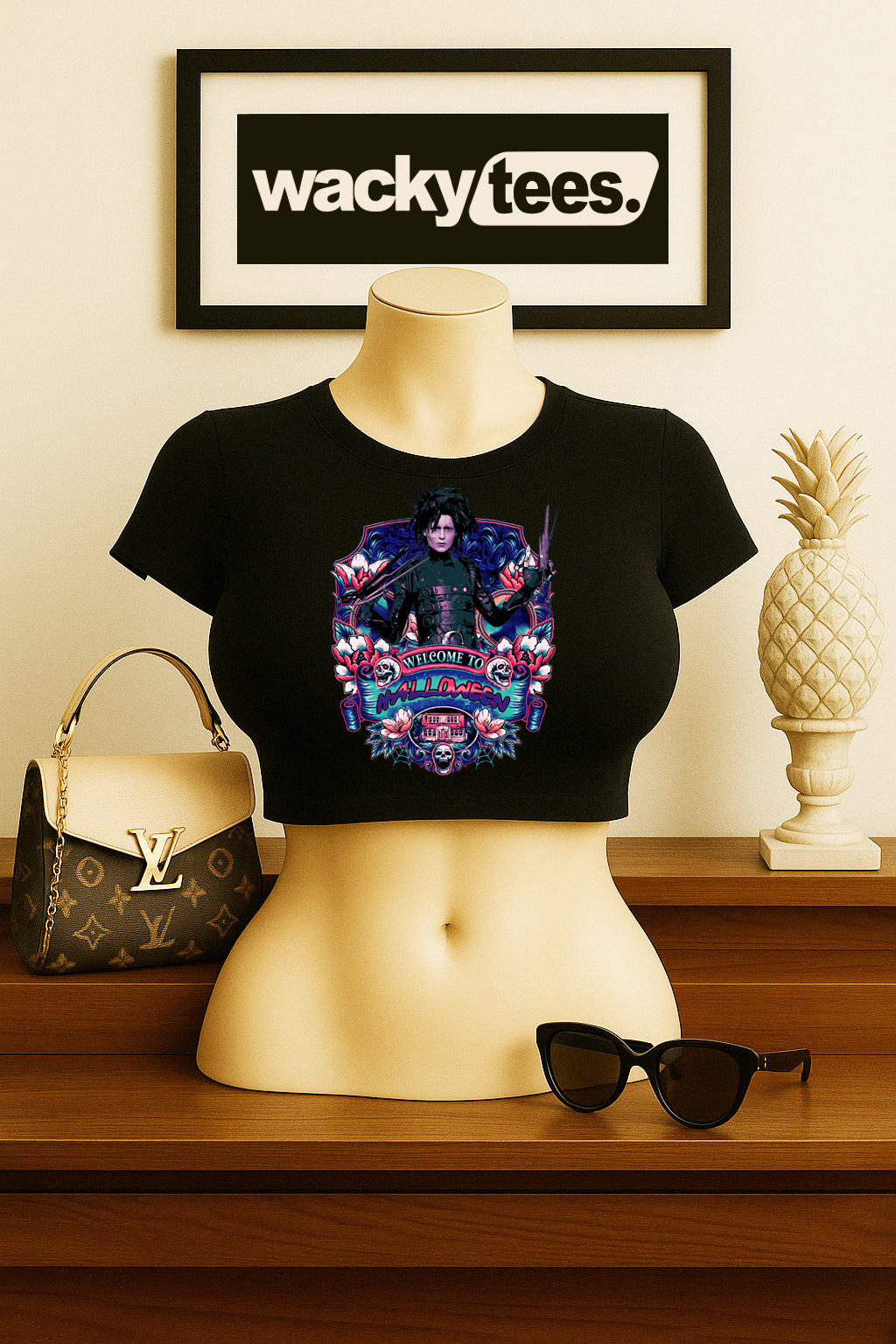 Welcome to Halloween Edward Scissorhands Horror Terror Halloween Graphic Tee Shirt