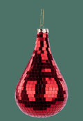 Red Mirror Teardrop Ornament