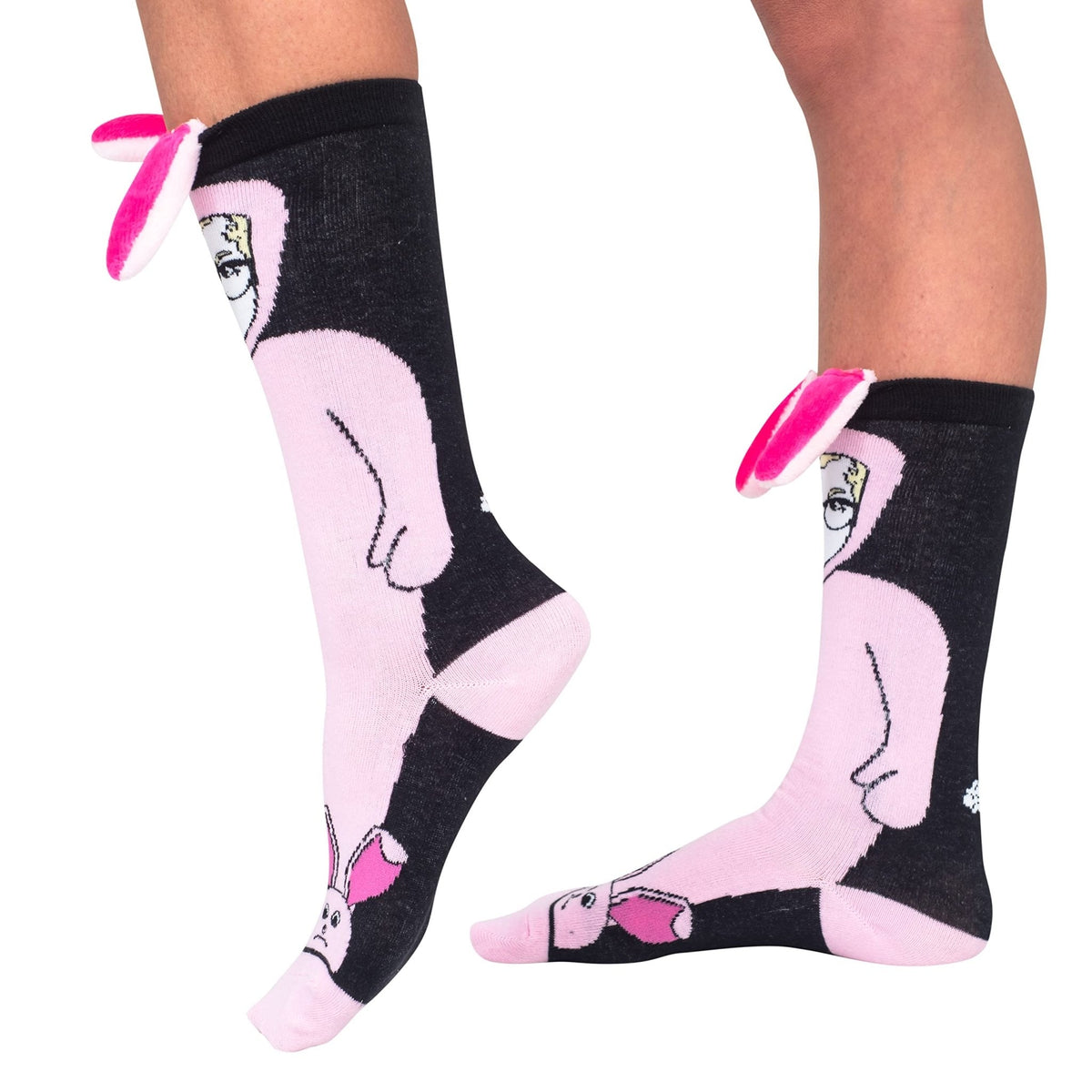 A Christmas Story Movie Ralphie Pink Bunny Socks 3D Ears Holiday Gift