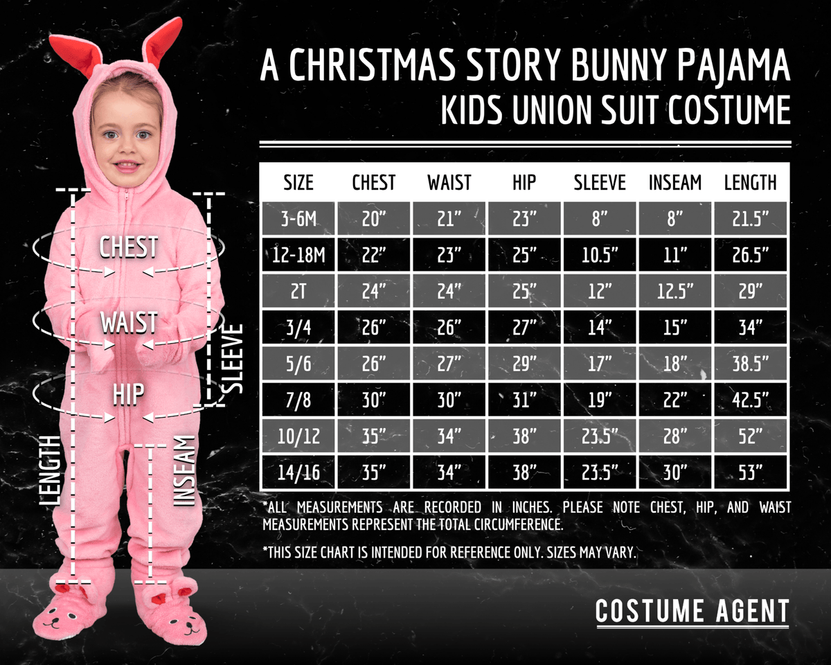 A Christmas Story Pink Bunny Pajamas Christmas Jumpsuit Halloween Costume