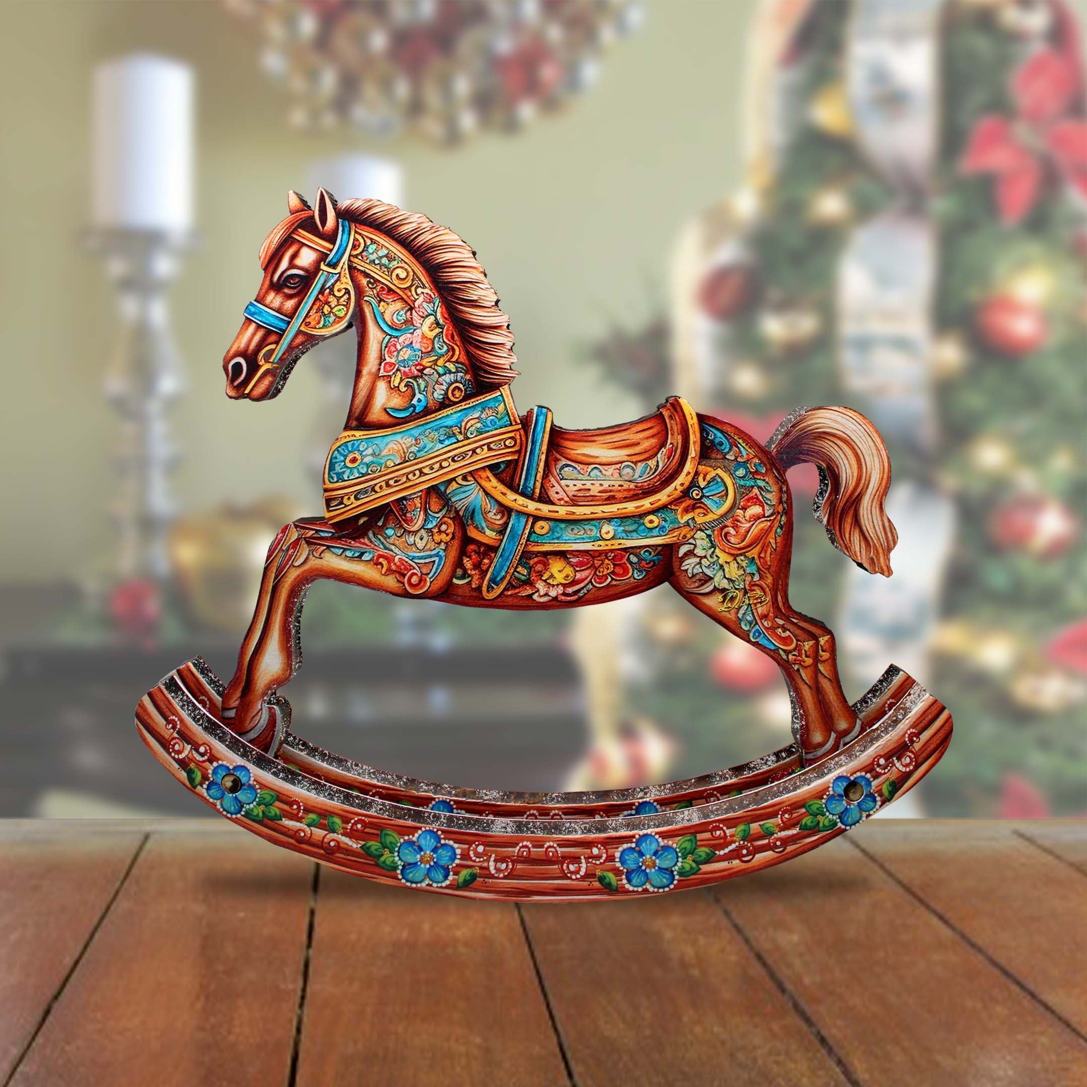 Enchanting Rocking Horse Limited Edition Wooden Figurine by G