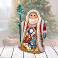 Holy Sculpture Regal Santa Handcrafted Christmas Figurine - G. DeBrekht - Christmas Santa Snowman Decor - 532330
