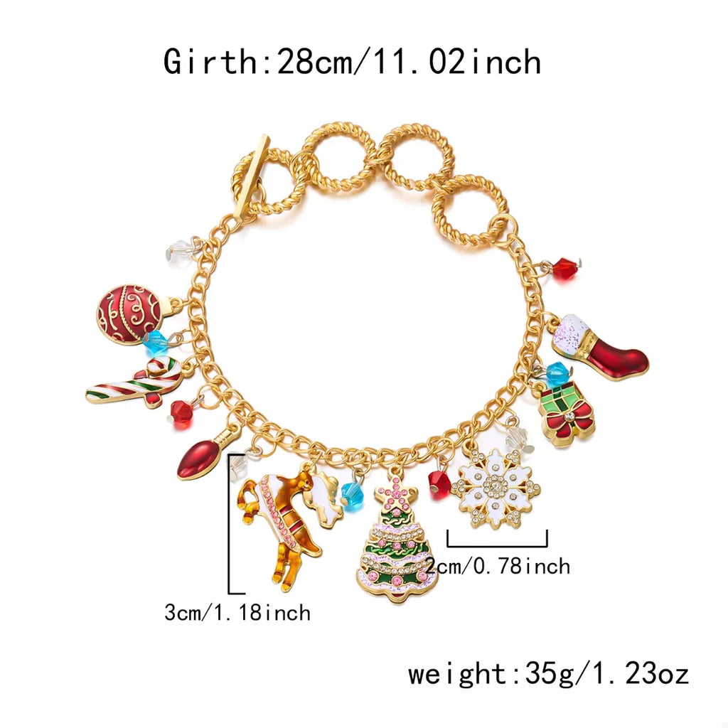 18K Gold-Plated Christmas Charm Bracelet
