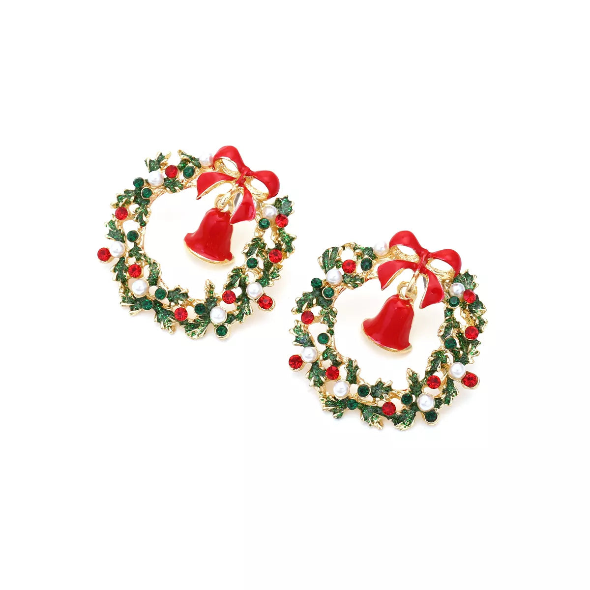 Christmas Wreath Bell Earrings
