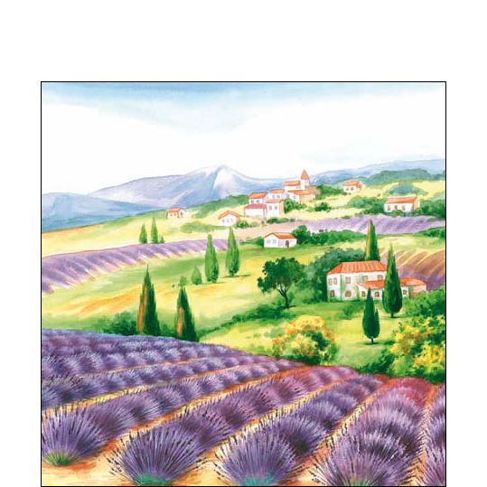Paper Cocktail Napkin - Lavender Fields