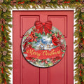 Merry Christmas Front Door Welcome Sign, Wooden Front Porch Decor by G. Debrekht Christmas Decor - 933121H