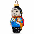 Musketeer Mouse in Regal Attire Glass Christmas Ornament