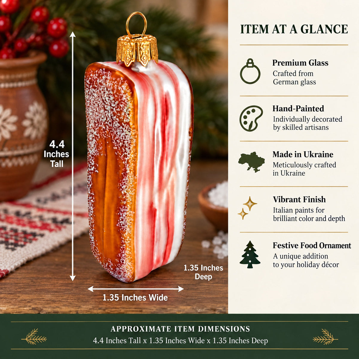 Ukrainian Salo Glass Christmas Ornament