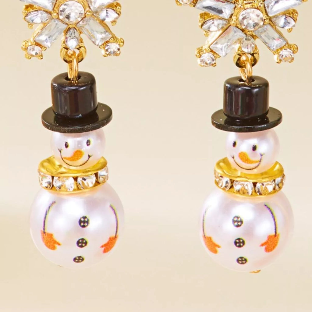 Christmas Snowman Drop Earrings