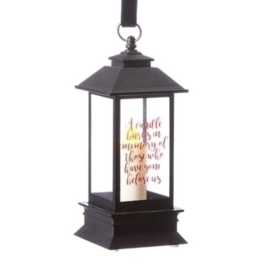 5 inch Black Memorial Lantern with LED Candle