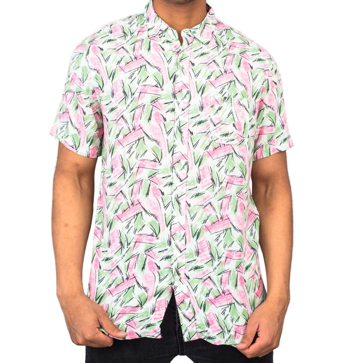 Adult Halloween Tropical Hopper Costume Cosplay Hawaiian Button Down Shirt