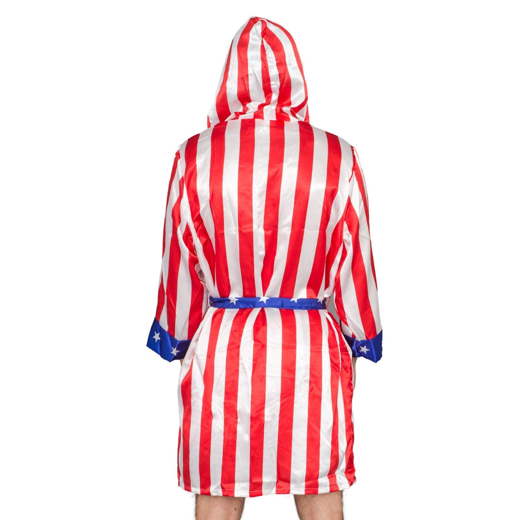 Adult Satin American Flag Robe Movie Boxer Halloween Cosplay Costume Replica Robe
