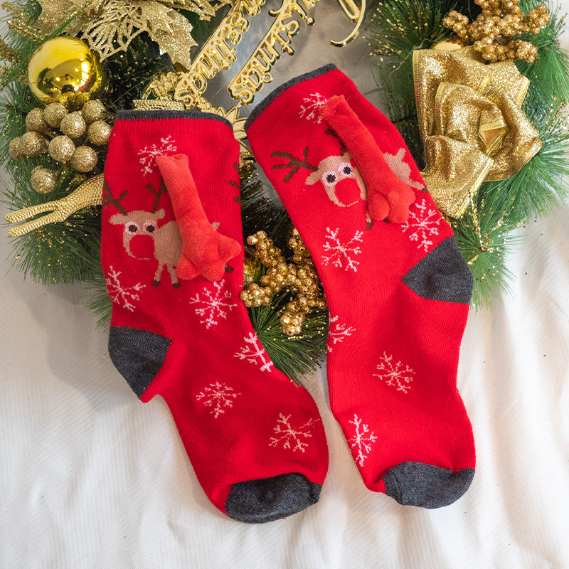 Fashion Simple Magnetic Christmas Socks For Men And Women