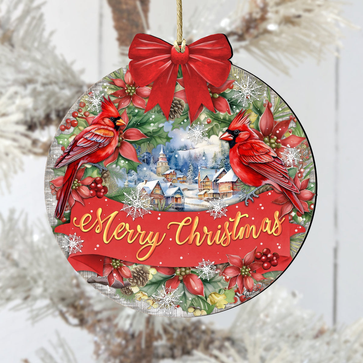 Merry Christmas Wooden Ornaments by G. Debrekht Christmas Decor - 933121